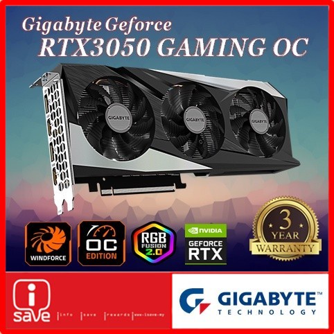 GIGABYTE GeForce RTX 3050 GAMING OC 8GB GDDR6 Graphic Card ( GV ...