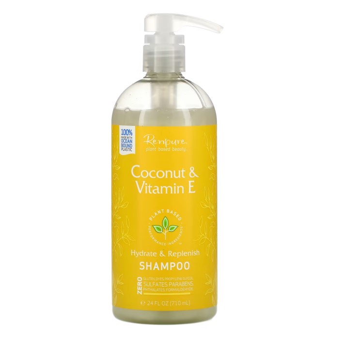 Renpure, Coconut & Vitamin E Shampoo, 710 ml, Plant Based, Zero Gluten ...