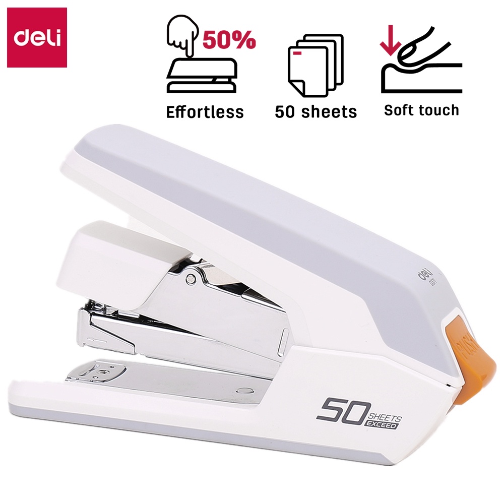 DELI Heavy Duty Stapler Effortless Paper Stapling Machine 50 Sheet ...