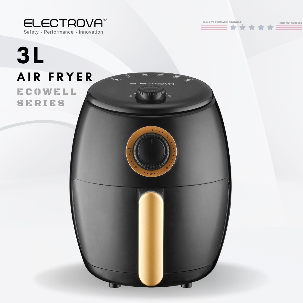 PETRUS PE7615 Electric Air Fryer 700W 1.3L Small Fryer Pot with Timer  Controls