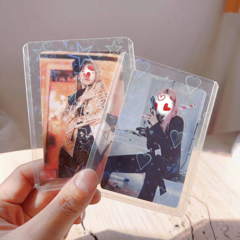 Photocard Protector Cases Laser Holographic Transparent Flashing Card ...