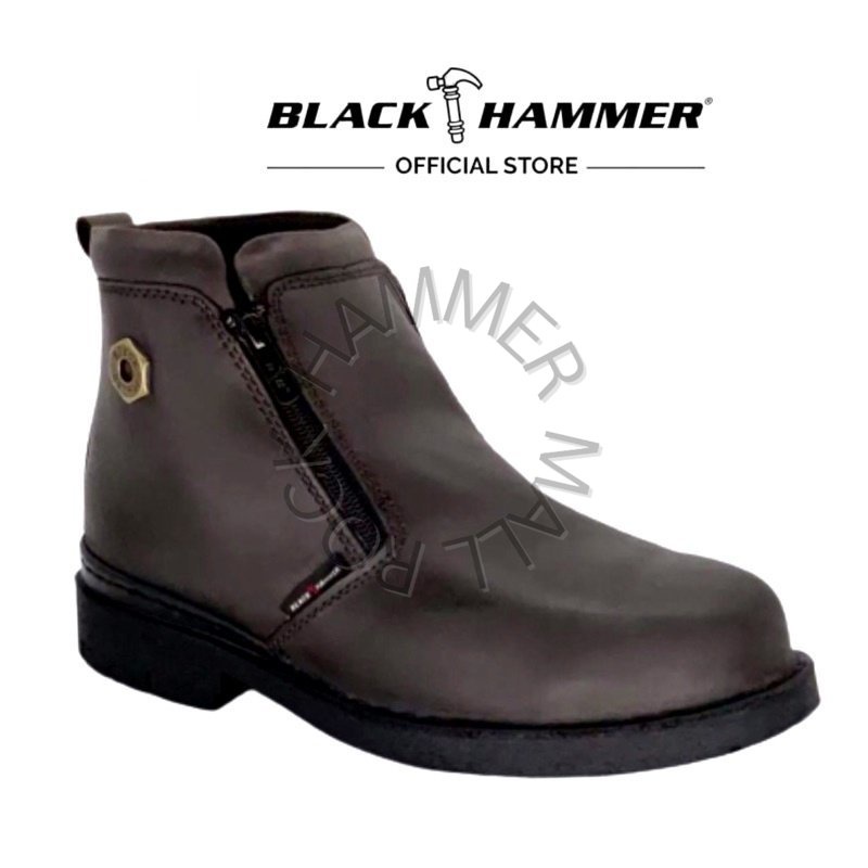 Black Hammer Safety Shoes Mid Cut BH4663 Shopee Malaysia