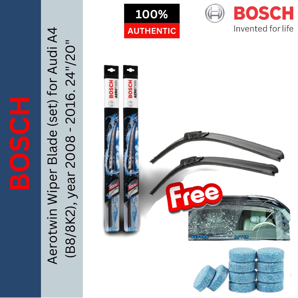 Bosch Aerotwin Wiper Blade set for Audi A4 B8 8K2 year 2008