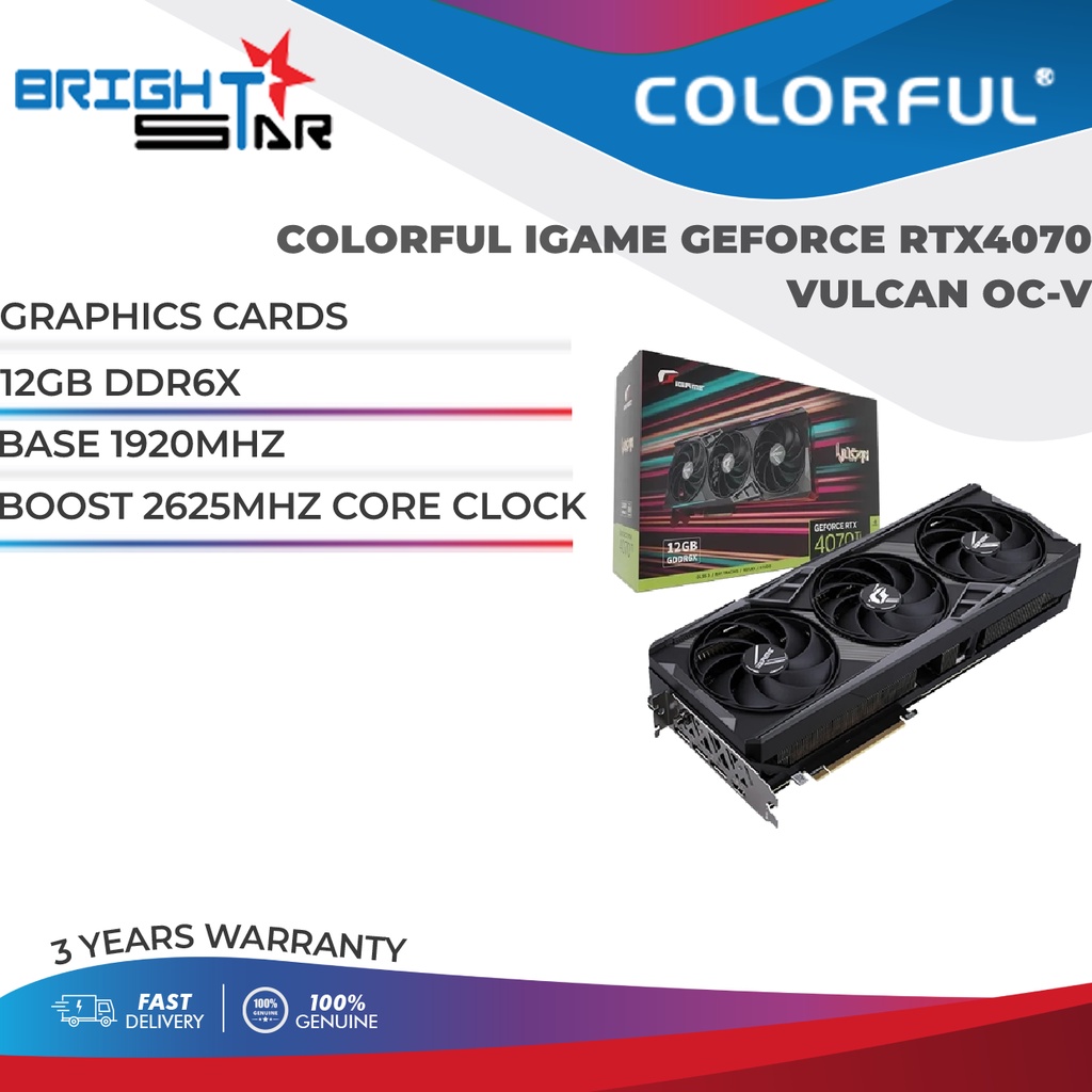 VGA / COLORFUL IGAME GEFORCE RTX4070 VULCAN OC-V / 12GB DDR6X / BASE ...