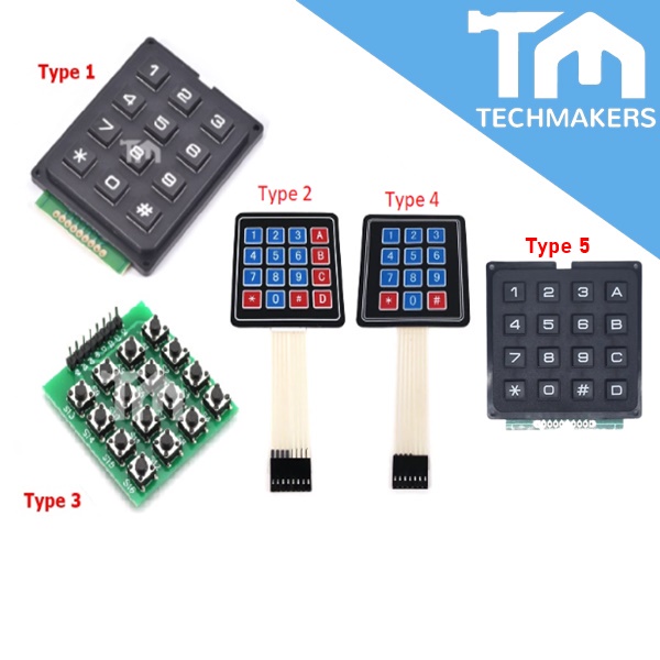 12/16 Number Button Matrix Keypad Key Membrane Switch Button Arduino ...