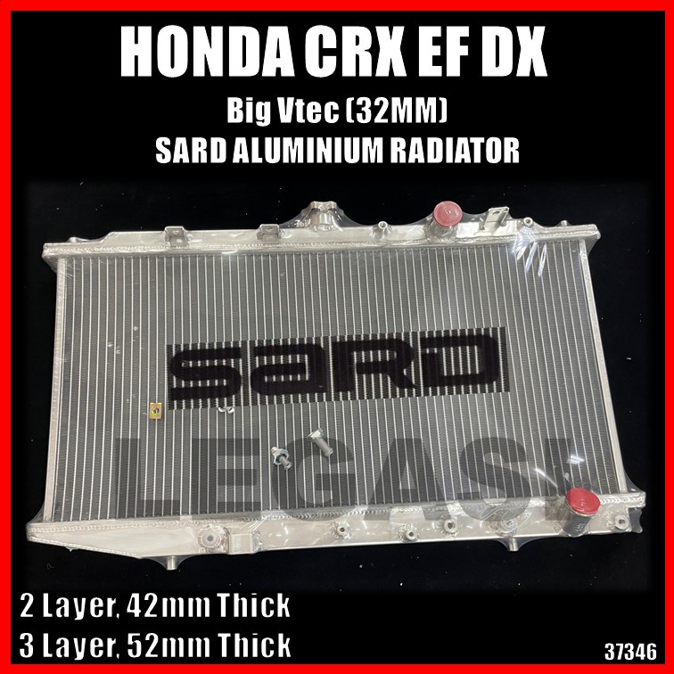 Honda CRX DX EF 88-91 Big Vtec (32mm Pipe) SARD Aluminium Radiator ...