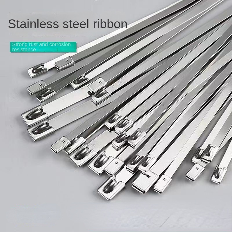 304 Stainless Steel Ship Cable Tie SelfLocking 4.6mm Wire Bridge Metal Outdoor Antioxidant