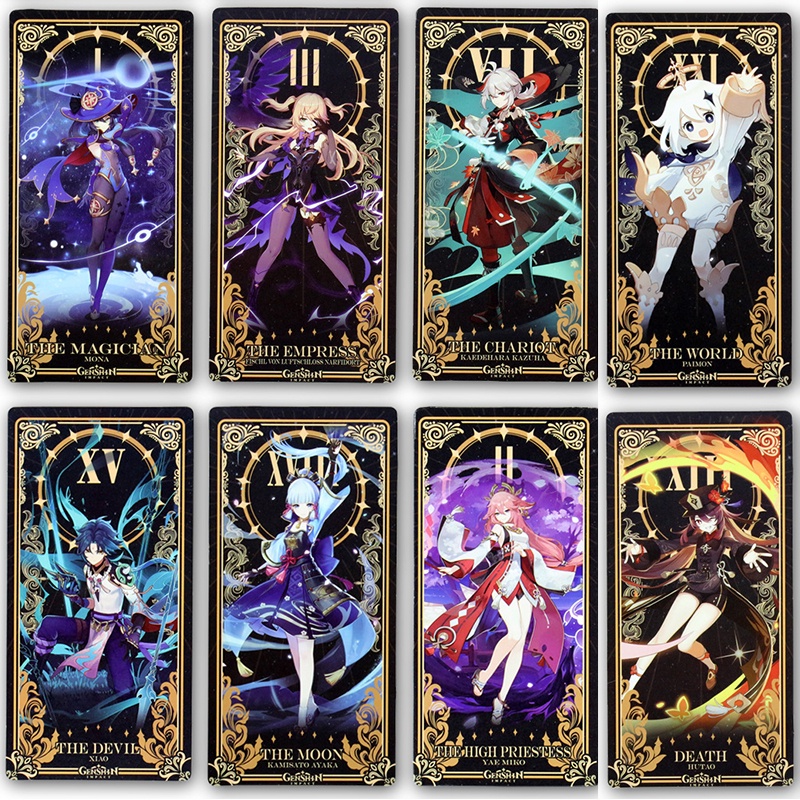 22Pcs/set Game Game Genshin Impact Tarot Card Yae Miko Raiden Shogun ...