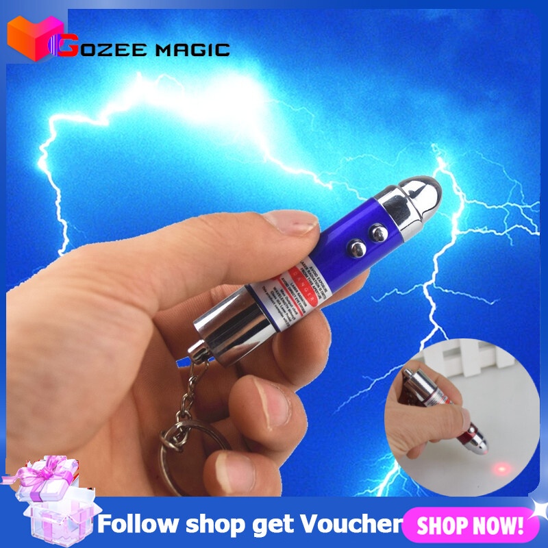 5PCS Electric Shock Laser Light Pen Joke Gag Funny Prank Trick 2 In1