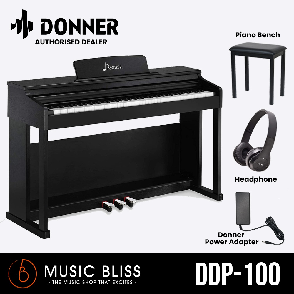 Donner DDP100 Digital Piano Black, 88Key Beginner Weighted Action