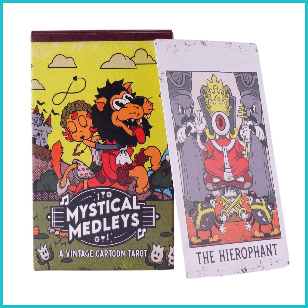 A Vintage Cartoon Tarot Decks English Version Cards for Beginners