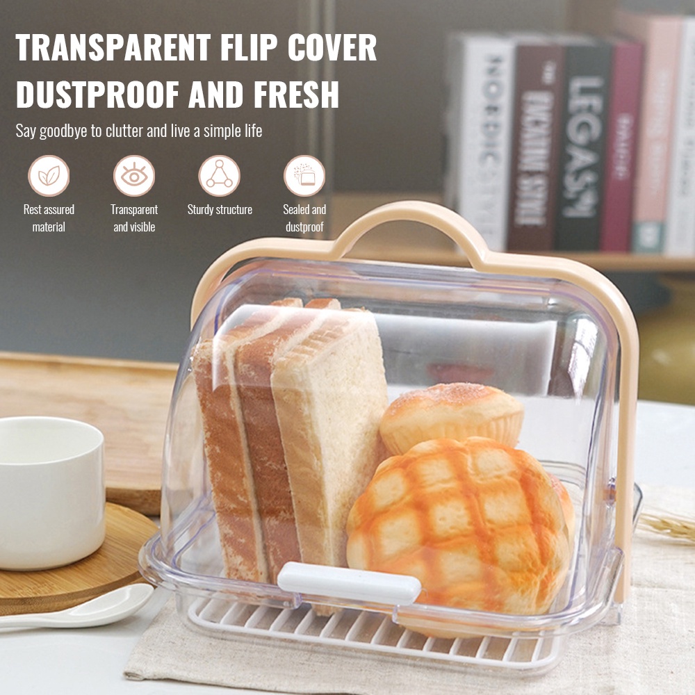 Bread storage Bekas Roti Kek Kuih Transparent Plastic Case Box ...