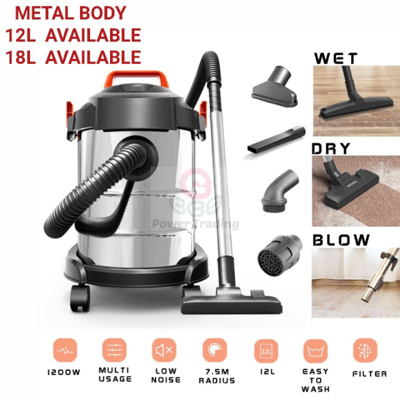 VACUUM CLEANER 3IN1 1200W 12L 18L YILI POWERFUL WET/DRY/BLOWER Shopee Malaysia