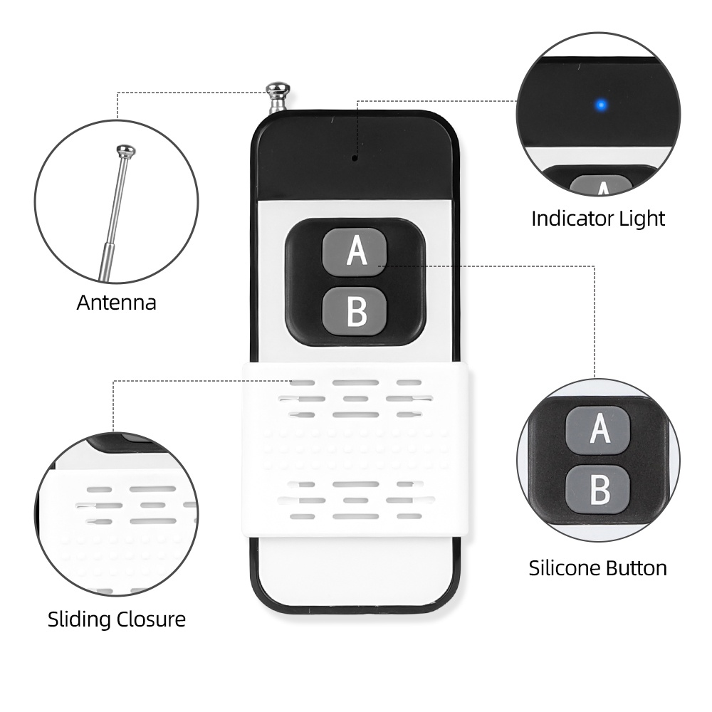 433Mhz Wireless Remote Control 1/2/4 Buttons 1527 Learning Code 1000M ...