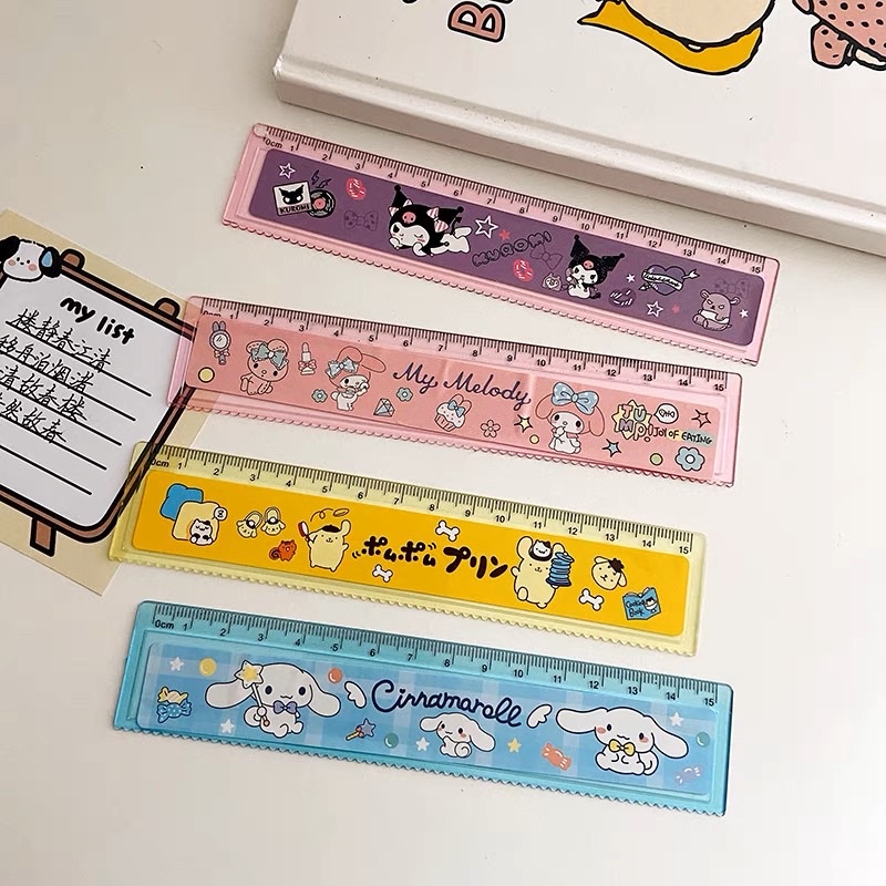 15cm Cartoon Ruler 2 in 1 Straight and Wave Ruler Pembaris Comel Lurus ...