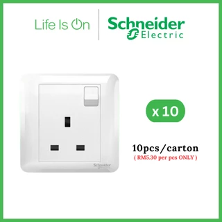 Schneider Affle Plus Series White 13A Switch Socket Outlet with SIRIM (10 PCS)