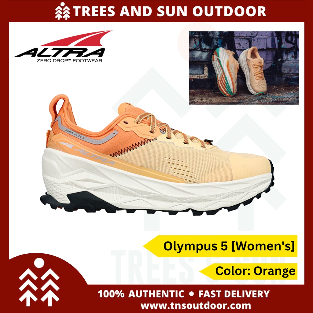 Altra Women's Olympus 5 Hiking Trail Lightweight Shoe [Orange] | Shopee ...