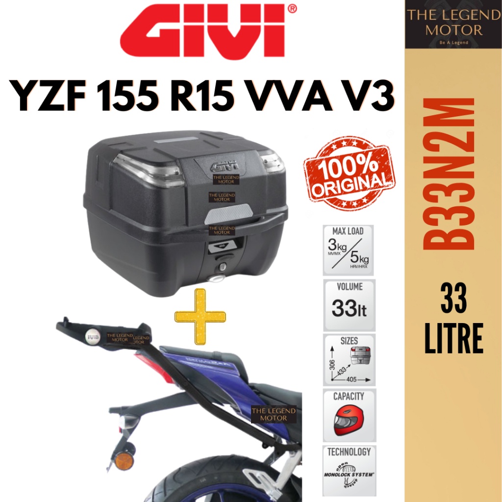 YAMAHA R15 YZF155 VVA V3 YZF 155 GIVI SRV HEAVY DUTY MONO RACK J ...