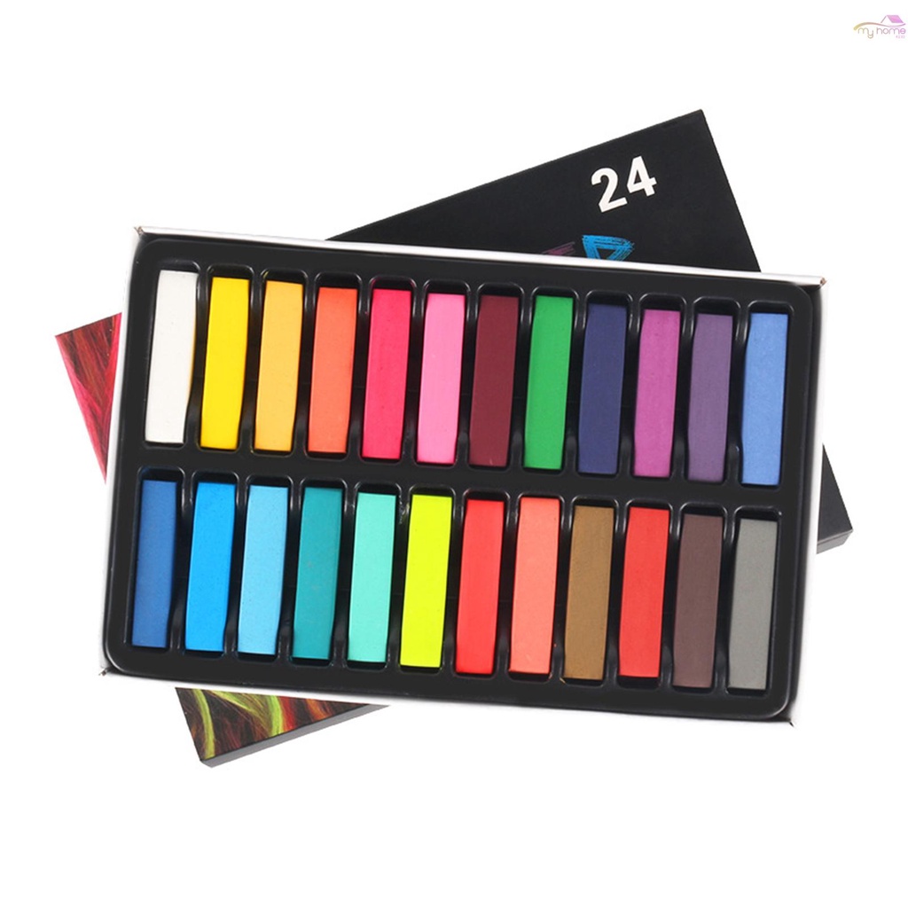 Square Pastel Set 24 Colors Soft Dry Pastel Artist Chalk Pastel Sticks Non Toxic for Office