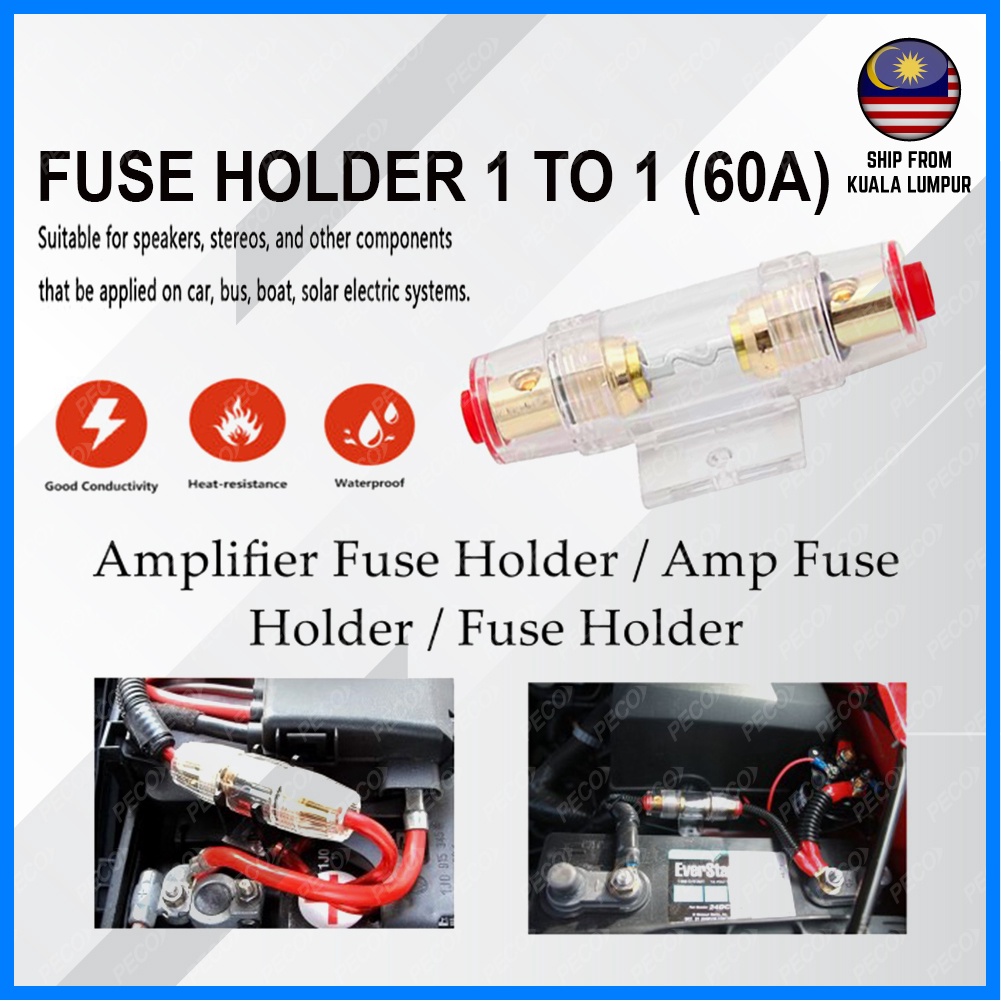 Universal Car Fuse Holder Box 1 to 1 60A Fuse (1 Pcs) Shopee Malaysia