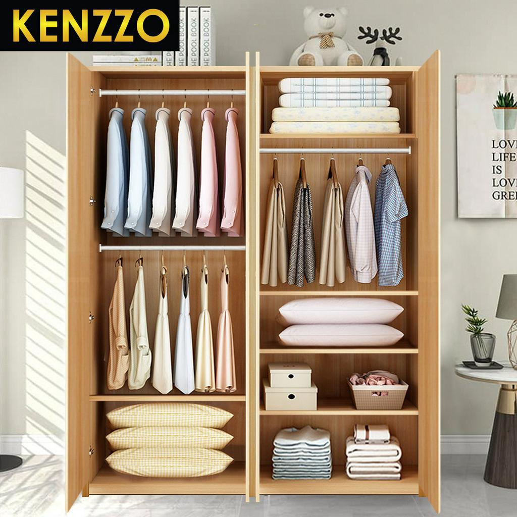 KENZZO : 4 door multifunctional wooden wardrobe/ multifunctional ...