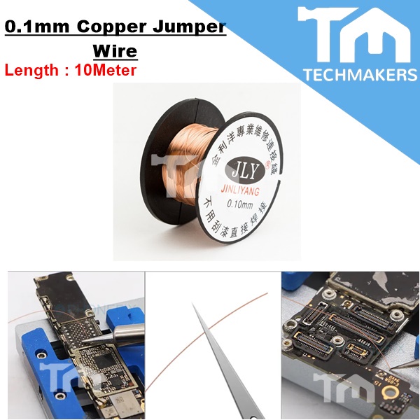 1 Roll of 0.1mm x 10meter Copper Wire Jumper Pad for Circuit Board PCB Trace Repair Solder