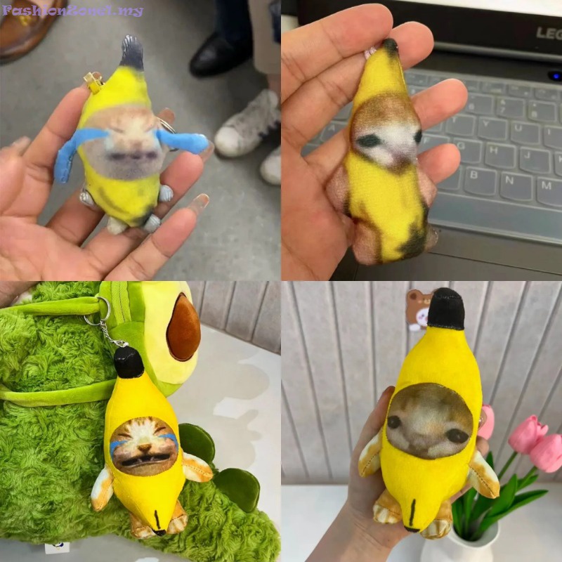 10cm Banana Cat Plush Toy Banana Cat Crying Meme Banana Cat Keychain Cat In Banana Doll Happy
