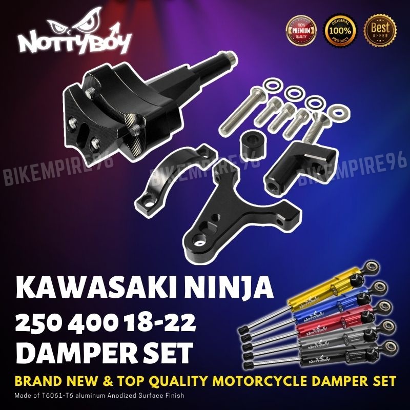 Ninja 250 400 20182022 Damper Set NottyBoy Steering Damper Bracket