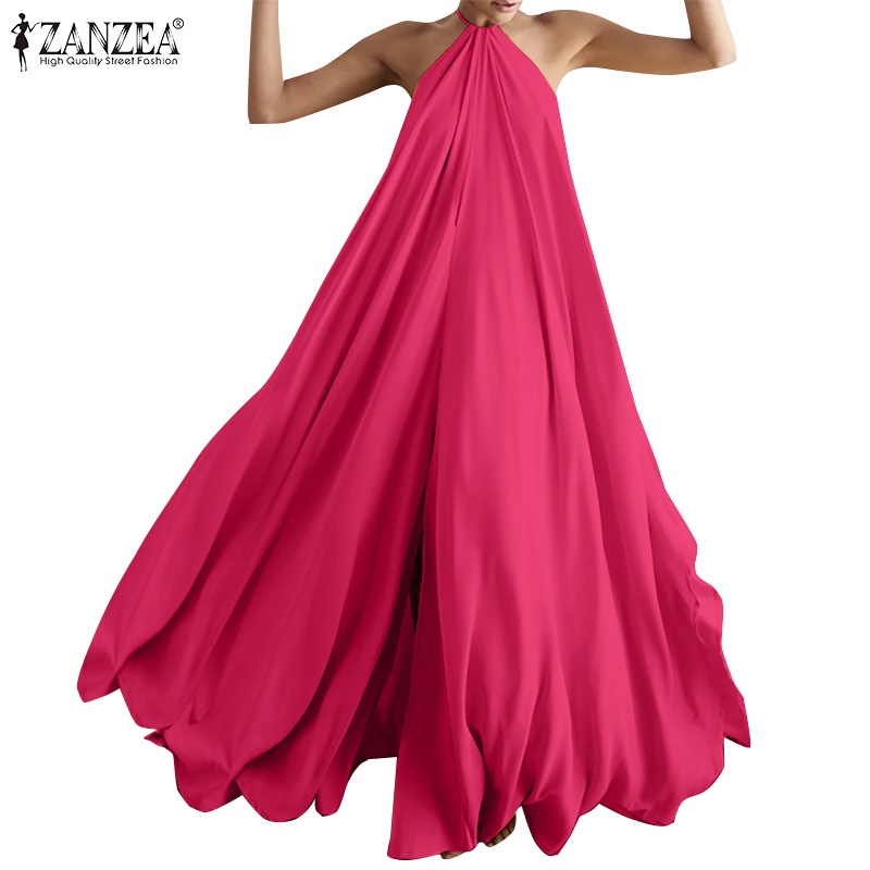 ZANZEA Celmia Summer Women Halter Spaghetti Strap Party Casual Loose ...