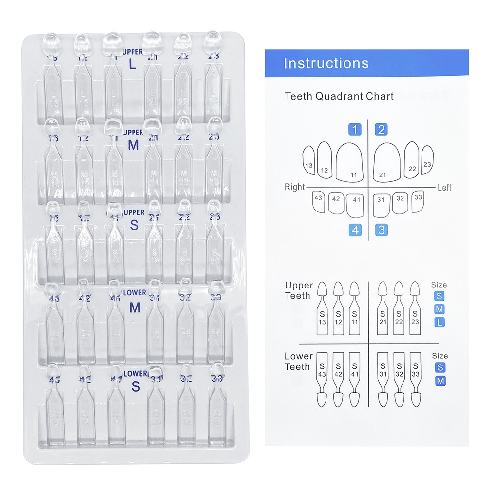 30Pcs/Kit Dental Mould For Composite Resin Light Cure Filling Anterior