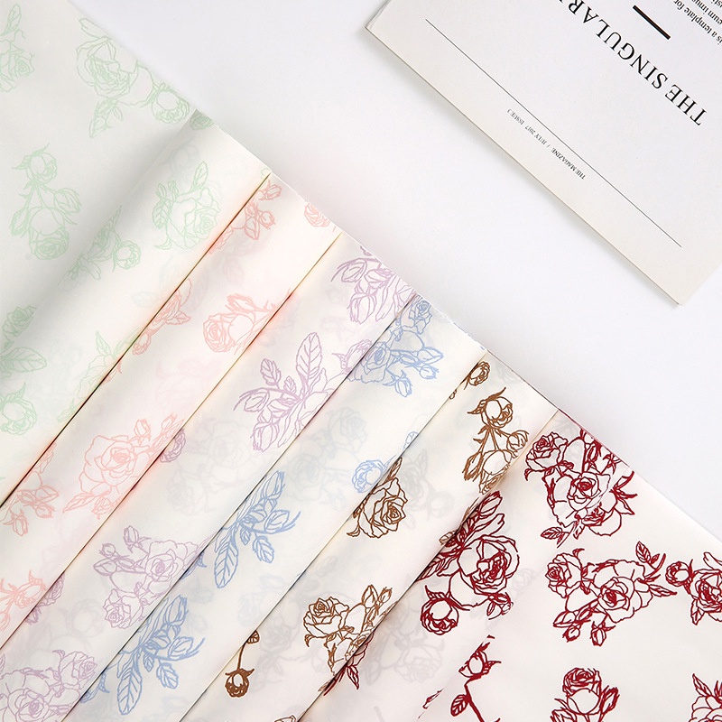 SHIOK Alice Series Flower Wrapper With Rose Design For Flower Bouquet ...