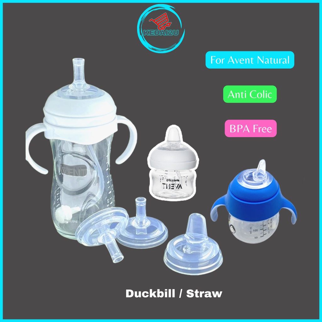 Sippy Cup Duckbill Straw Teats Puting Baby Botol Susu Anti Jongang For ...