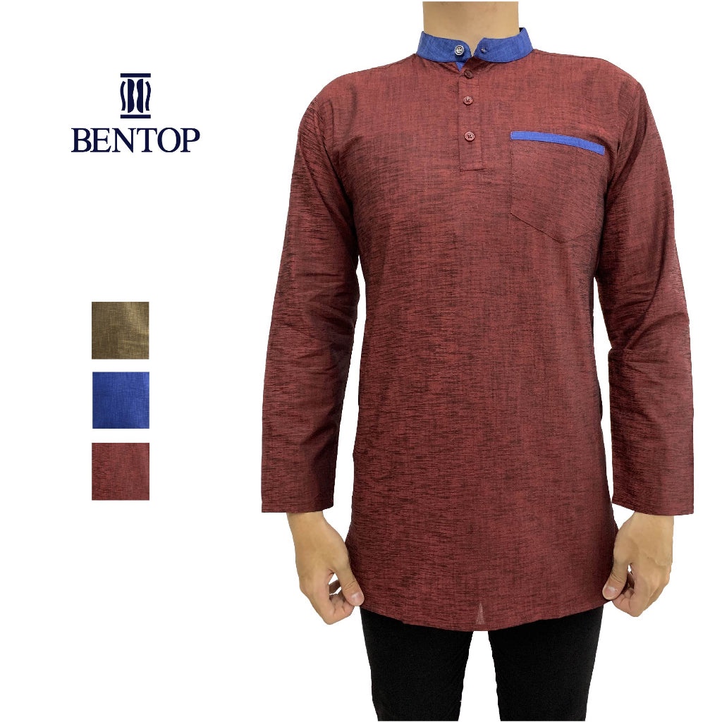 Bentop Baju Kurta Slim Fit K014 | Shopee Malaysia