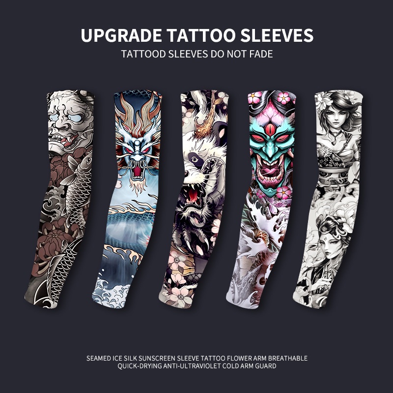 BBB Seamless Ice Silk Arm Sleeves for Sun Protection, Tattoo Cover Up