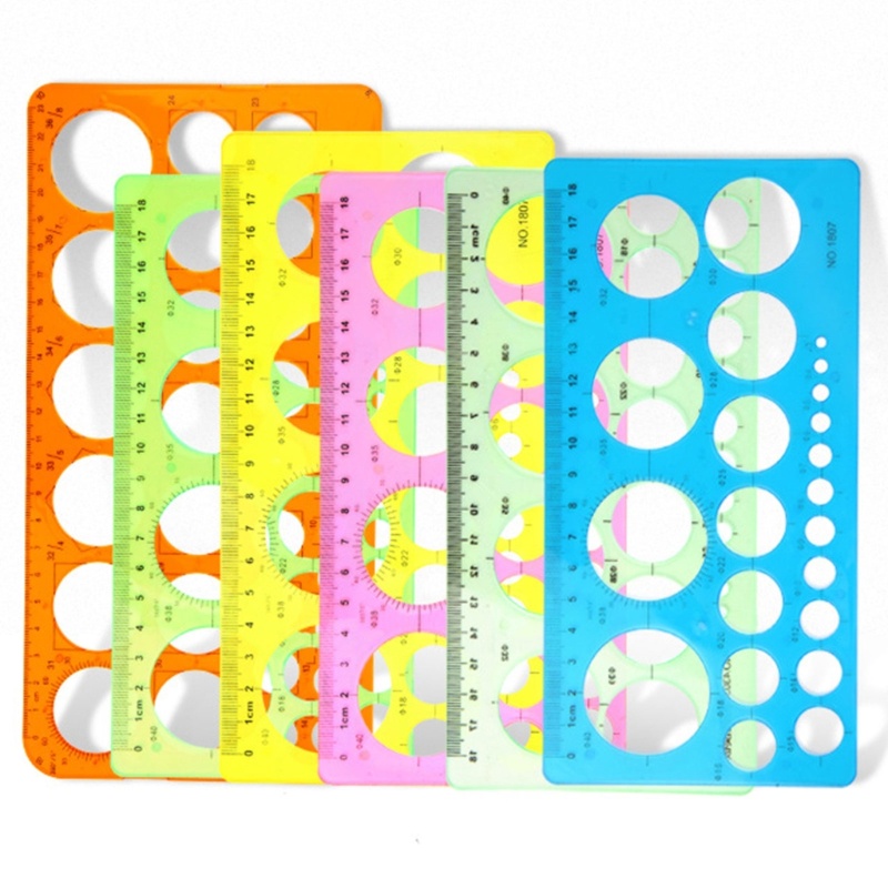Po* 10 Pcs Circle Template for Drawing Geometric Stencil Ruler Round ...