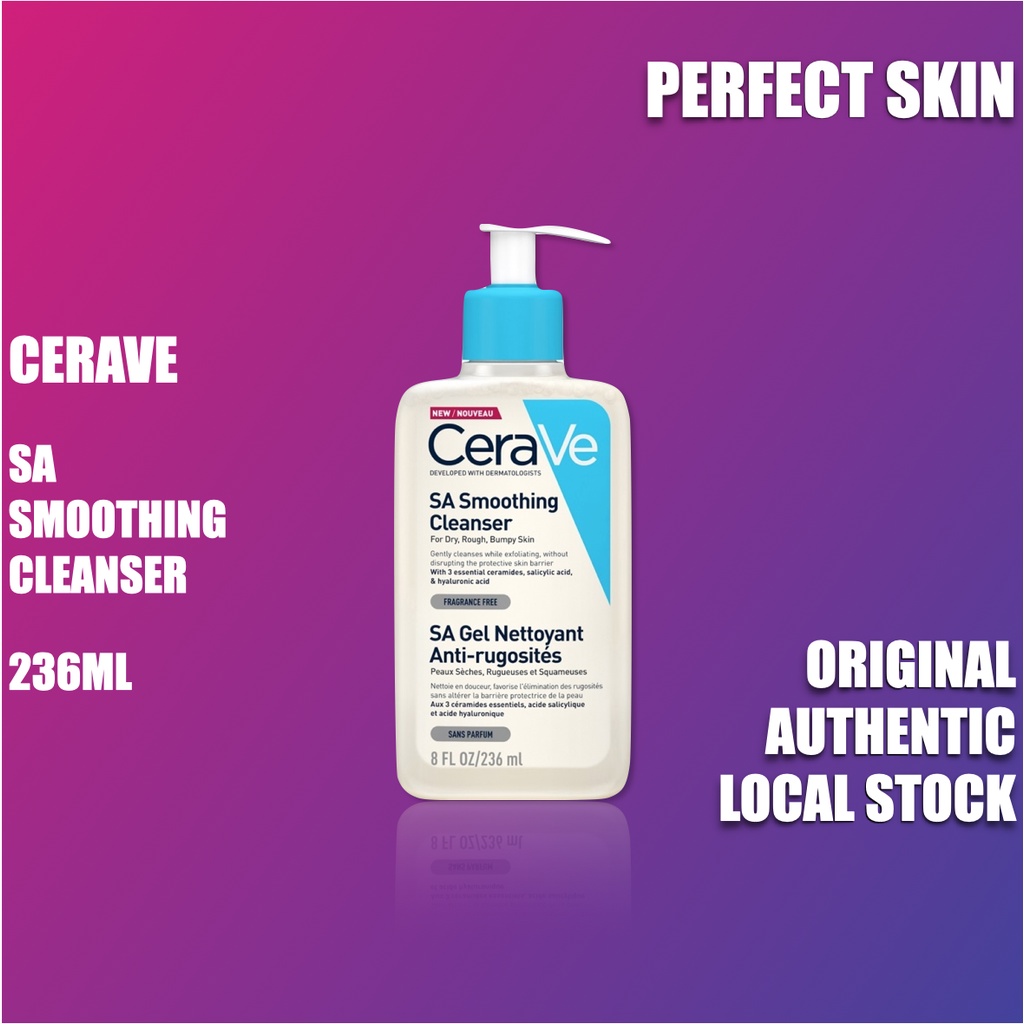 Cerave Sa Smoothing Cleanser 236ml Authentic Unclogs Pores And Eliminates Impurities Genuine