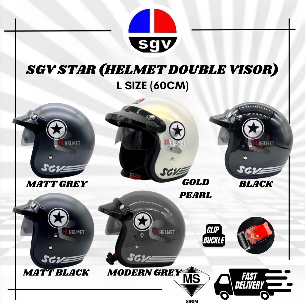 SGV STAR DOUBLE VISOR HELMET WITH TINTED SUNGLASSTIDAK SESUAI UTK