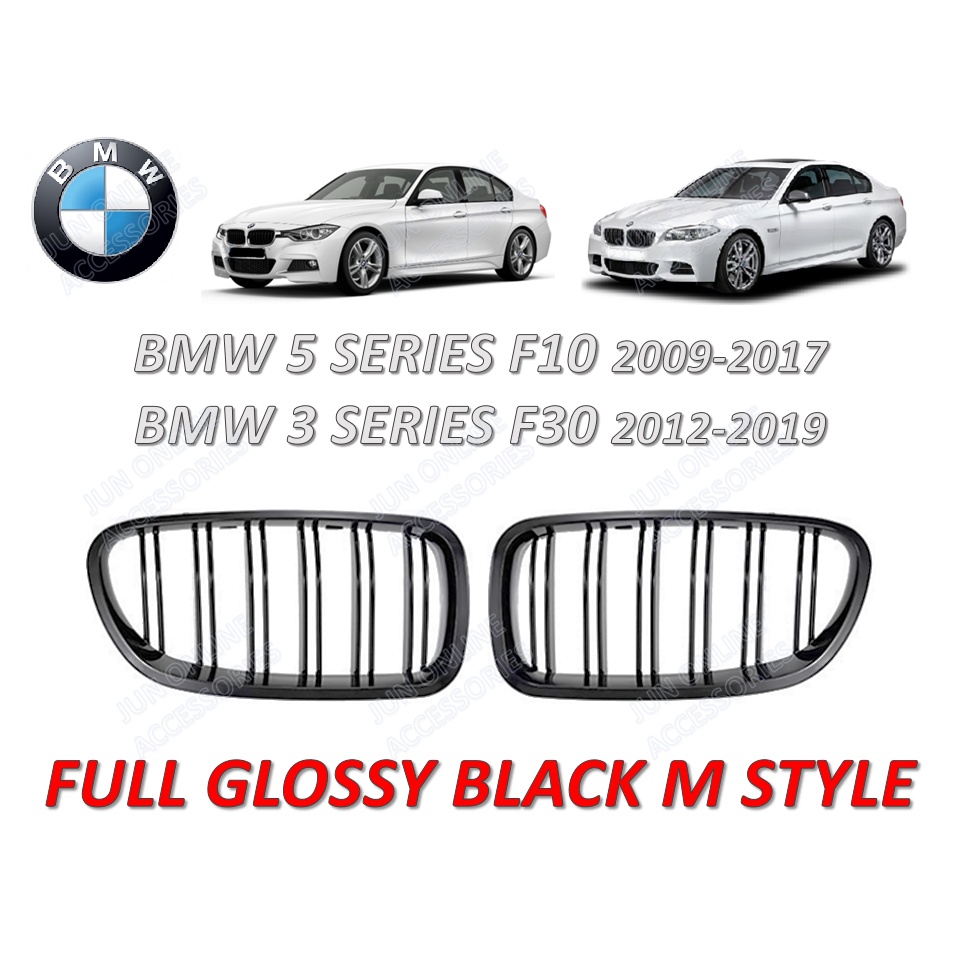 BMW F10 F30 Front Grille Grossly Black Chrome Diamond Kidney Grilles