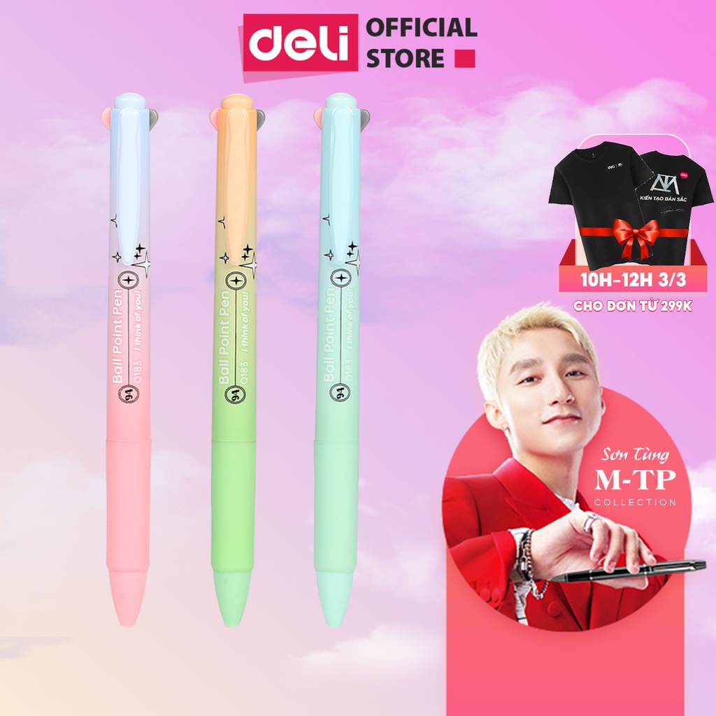 [Son Tung MTP Collection] Cheap Deli Office Press Ballpoint Pen Writes