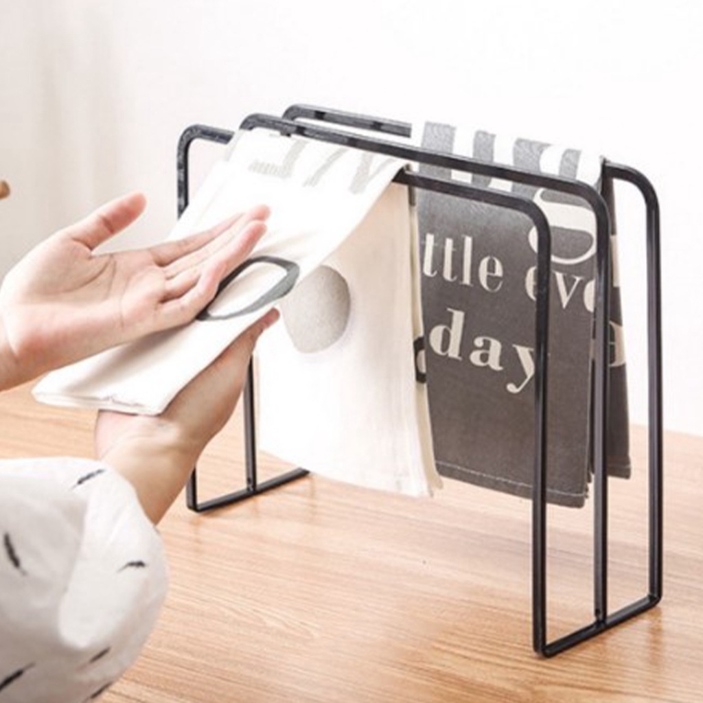 [EPAY] Kitchen Countertop Dishcloth Drying Rack Iron Towel Holder Free ...