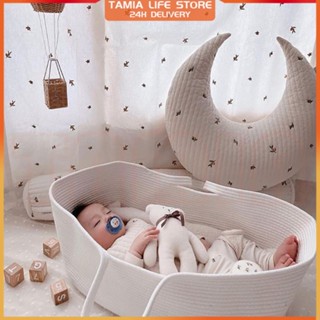 Baby Cribs Portable Baby Sleeping Basket Newborn Bed Cotton Rope Woven Crib Travel Photo Baby Cradle Shopee Malaysia