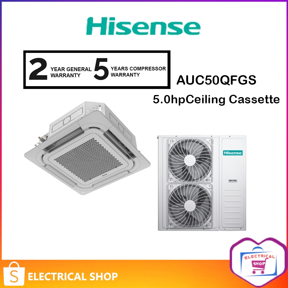 Hisense 50hp R32 Ceiling Cassette Auc50qfgs Air Conditioner Non Inverter Aircond Penghawa 8114