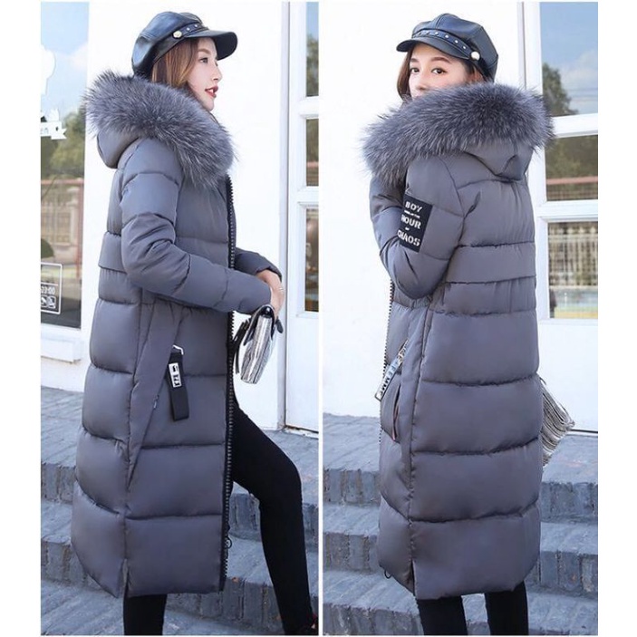Plus Size M 3XL Down Jacket F2 1708 Women Autumn Winter Coat With Fur Collar Hooded Outerwears Baju Sejuk Perempuan Shopee Malaysia