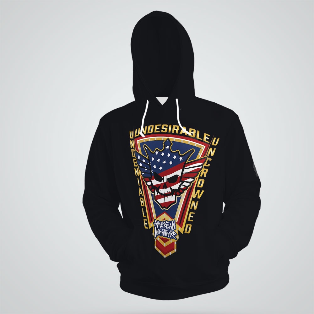 Spring and Autumn WWE 2023 Men's Black Cody Rhodes Undeniable Zipper Hoodie Women's Pullover