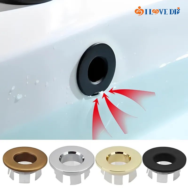 Round Copper Faucet Sink Overflow Hole Cover/ Sixfoot Ring Insert