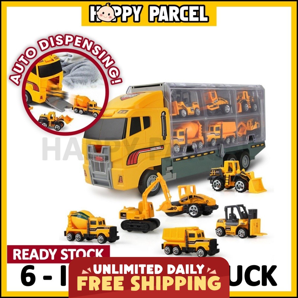 6 in 1 Truck Toys Car Vehicle Kereta Mainan Budak Lorry Toys Kereta