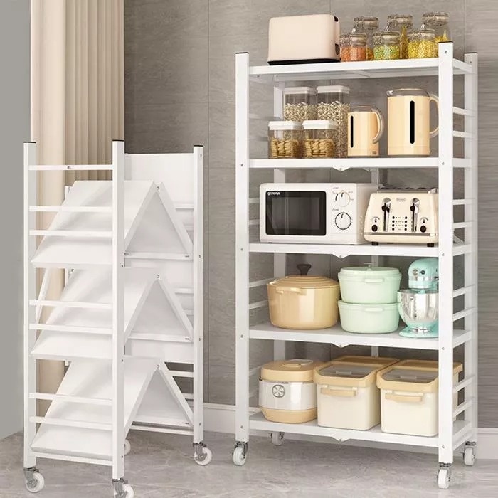 Foldable Storage Rack With Wheel Rak Dapur Rak Kabinet Dapur Rak 