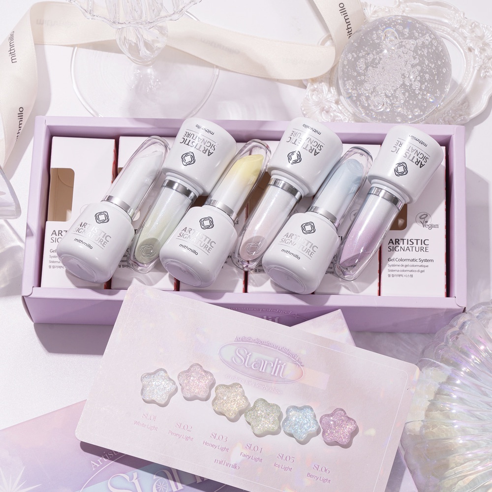 Vernis à Ongles Gel Glitter Mithmillo Starlit - 6 Couleurs - K-Beauty Coréen - Neuf