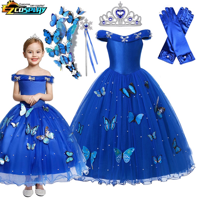 Sapphire Off Shoulder Ball Gown for Kids Disney Cinderella Girls ...