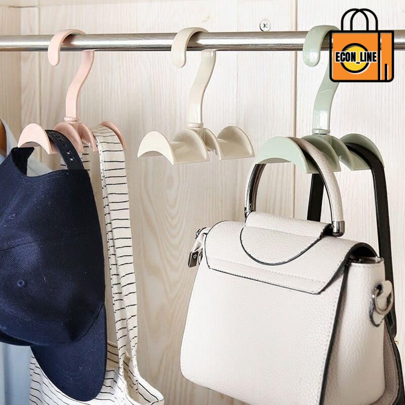 Creative bag storage rack wardrobe nail-free seamless hanging tie hook ...